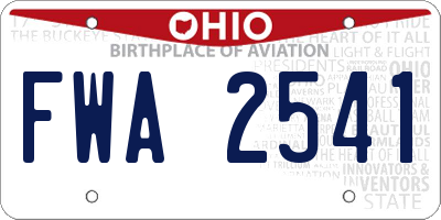 OH license plate FWA2541