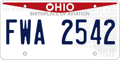 OH license plate FWA2542