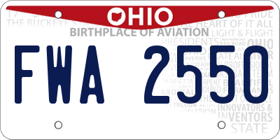 OH license plate FWA2550