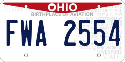 OH license plate FWA2554