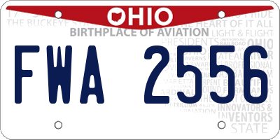 OH license plate FWA2556