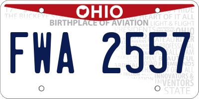 OH license plate FWA2557