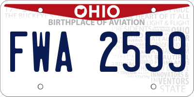 OH license plate FWA2559