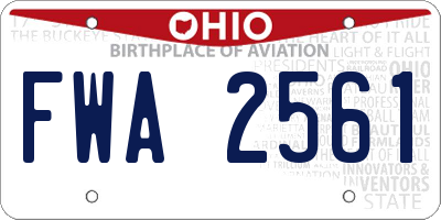 OH license plate FWA2561