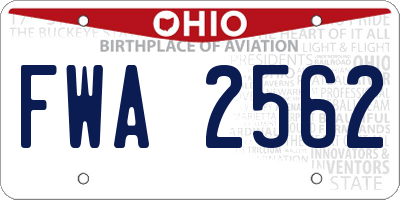 OH license plate FWA2562