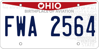 OH license plate FWA2564