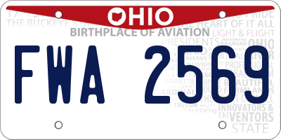 OH license plate FWA2569