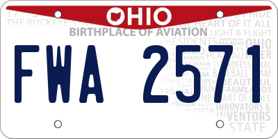 OH license plate FWA2571