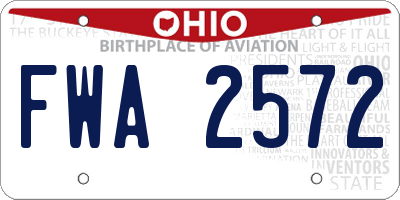 OH license plate FWA2572
