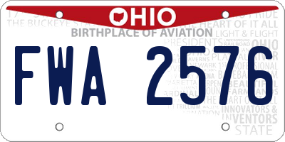 OH license plate FWA2576