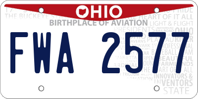 OH license plate FWA2577