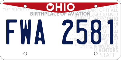 OH license plate FWA2581