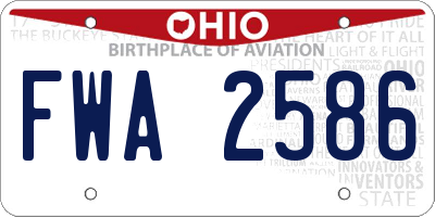 OH license plate FWA2586