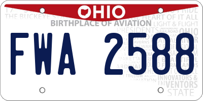 OH license plate FWA2588