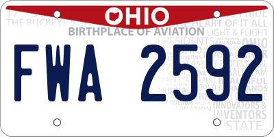 OH license plate FWA2592