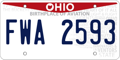 OH license plate FWA2593