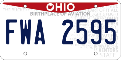 OH license plate FWA2595