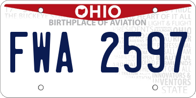 OH license plate FWA2597