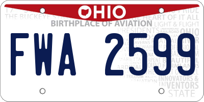 OH license plate FWA2599