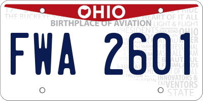 OH license plate FWA2601