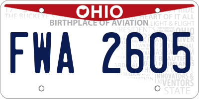 OH license plate FWA2605
