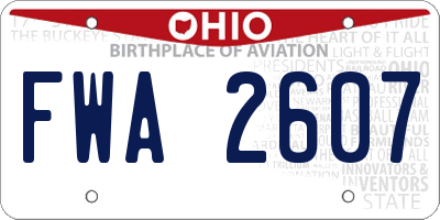 OH license plate FWA2607