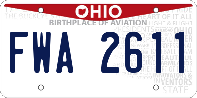 OH license plate FWA2611