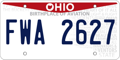 OH license plate FWA2627