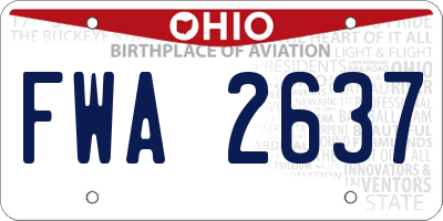 OH license plate FWA2637