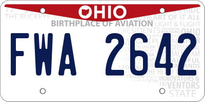 OH license plate FWA2642