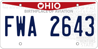 OH license plate FWA2643