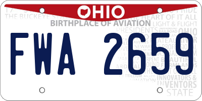 OH license plate FWA2659