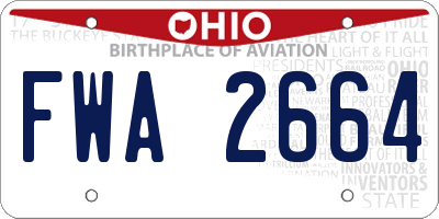 OH license plate FWA2664