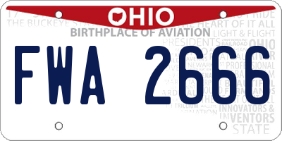 OH license plate FWA2666