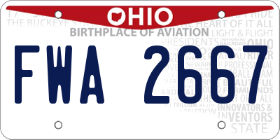 OH license plate FWA2667