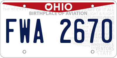 OH license plate FWA2670