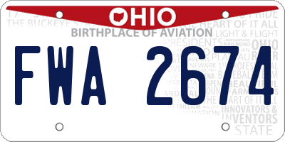 OH license plate FWA2674