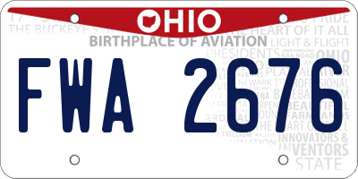 OH license plate FWA2676