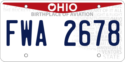 OH license plate FWA2678