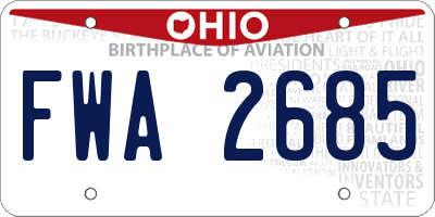 OH license plate FWA2685