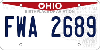 OH license plate FWA2689