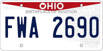 OH license plate FWA2690