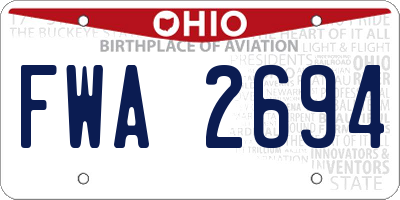 OH license plate FWA2694