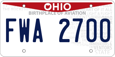 OH license plate FWA2700