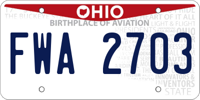 OH license plate FWA2703