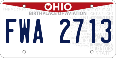 OH license plate FWA2713