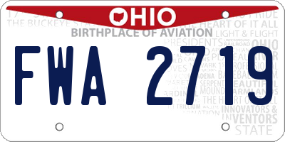 OH license plate FWA2719