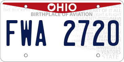 OH license plate FWA2720