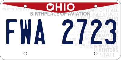 OH license plate FWA2723