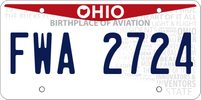OH license plate FWA2724